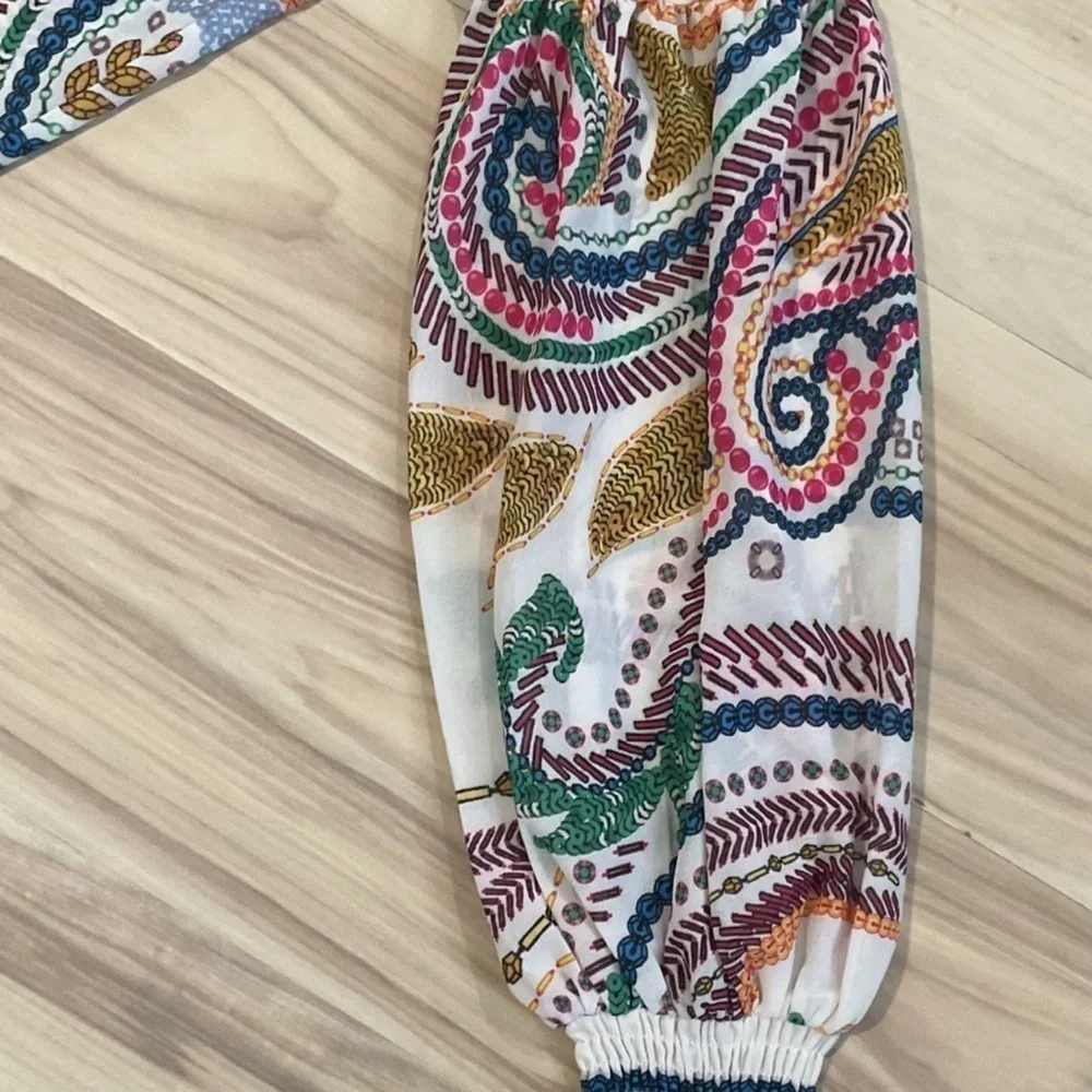 Free People Jealous Tomatoes Polyester Long Sleeve Blouse Top Size Small - Picture 11 of 12